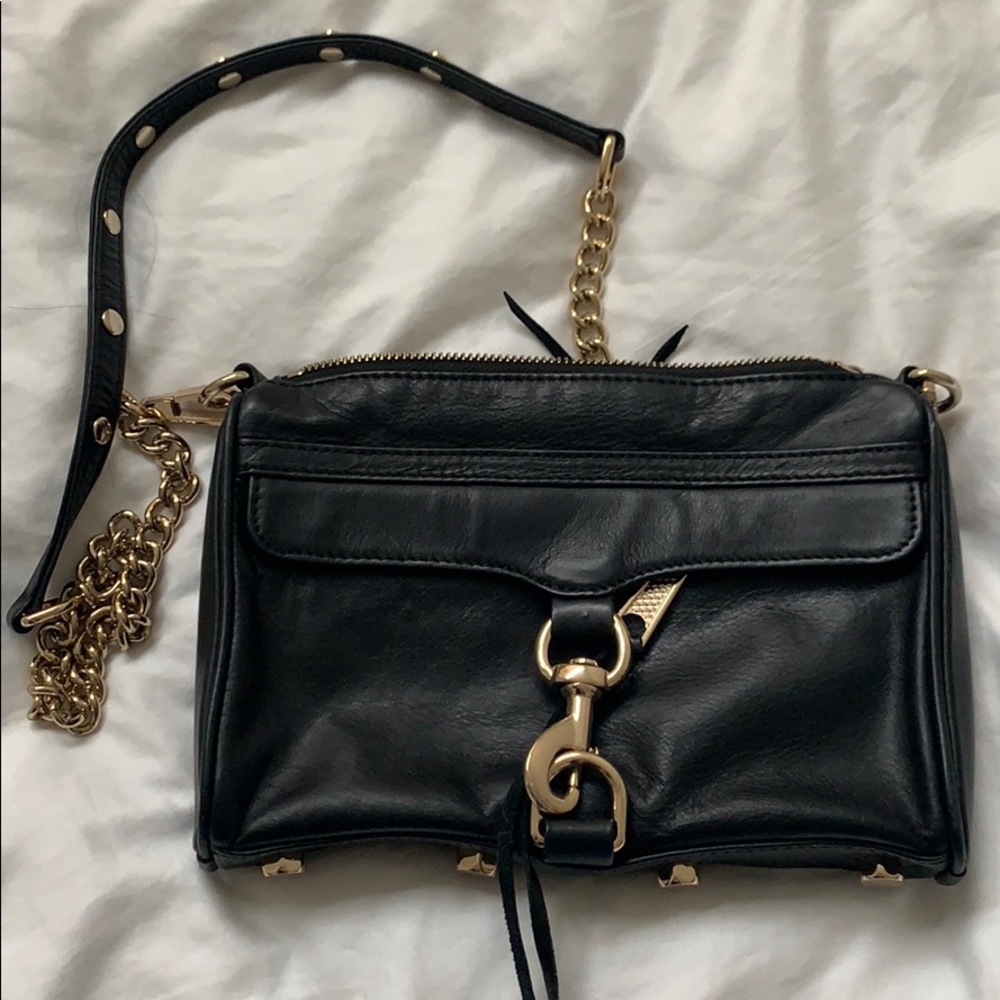 Rebecca Minkoff black/gold crossbody mini Mac